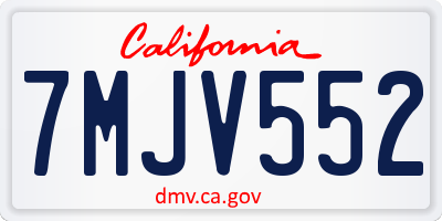 CA license plate 7MJV552
