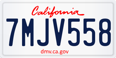 CA license plate 7MJV558