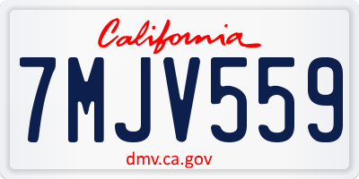 CA license plate 7MJV559