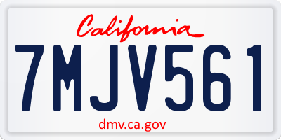 CA license plate 7MJV561