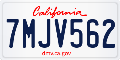 CA license plate 7MJV562