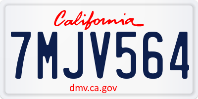 CA license plate 7MJV564