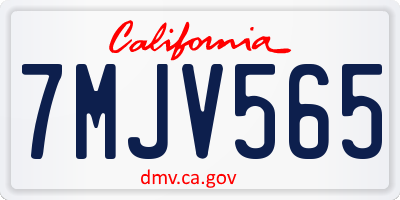 CA license plate 7MJV565