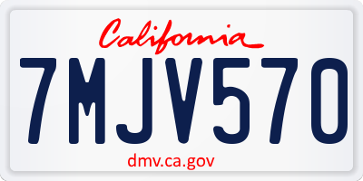 CA license plate 7MJV570