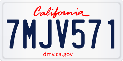 CA license plate 7MJV571
