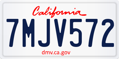 CA license plate 7MJV572