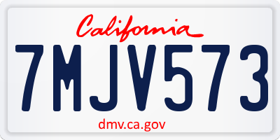 CA license plate 7MJV573