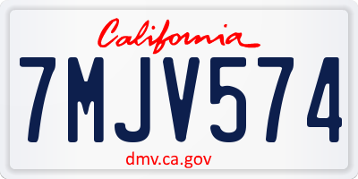 CA license plate 7MJV574