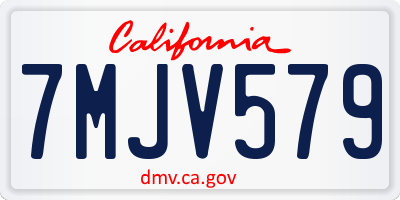 CA license plate 7MJV579