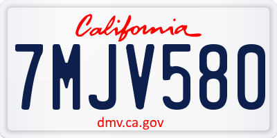 CA license plate 7MJV580