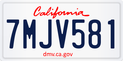CA license plate 7MJV581