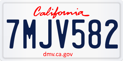 CA license plate 7MJV582