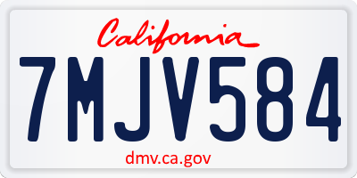 CA license plate 7MJV584