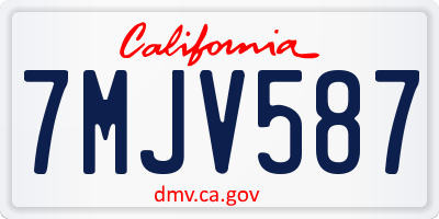 CA license plate 7MJV587