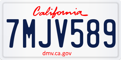 CA license plate 7MJV589