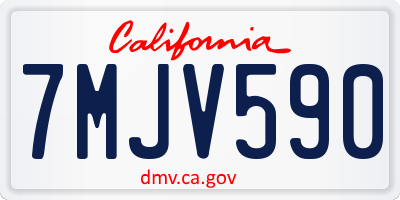 CA license plate 7MJV590