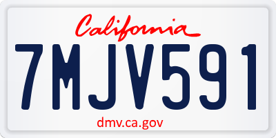 CA license plate 7MJV591