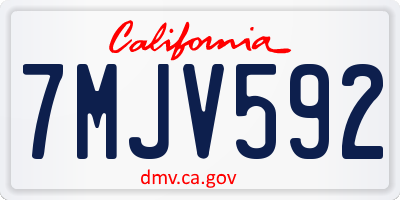 CA license plate 7MJV592