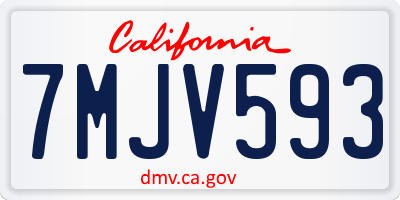 CA license plate 7MJV593