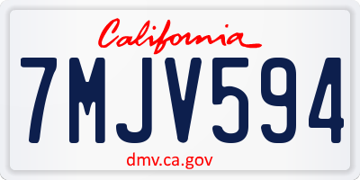 CA license plate 7MJV594