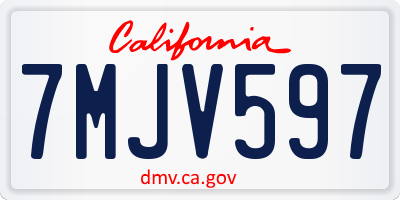 CA license plate 7MJV597
