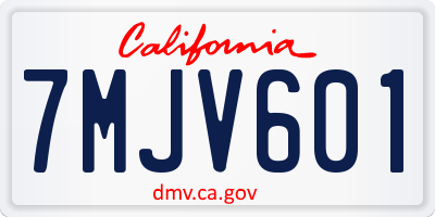 CA license plate 7MJV601