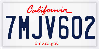 CA license plate 7MJV602