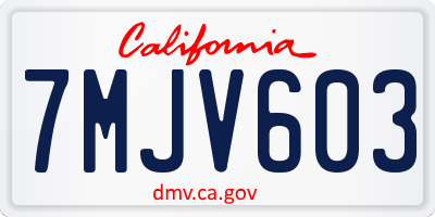 CA license plate 7MJV603