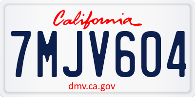 CA license plate 7MJV604