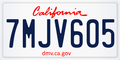 CA license plate 7MJV605