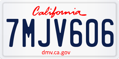 CA license plate 7MJV606