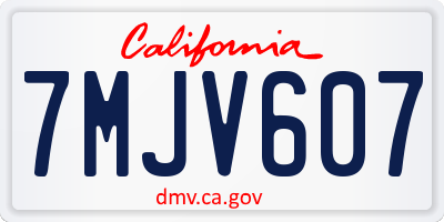 CA license plate 7MJV607