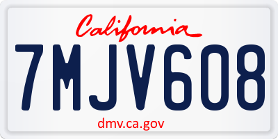 CA license plate 7MJV608