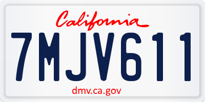 CA license plate 7MJV611