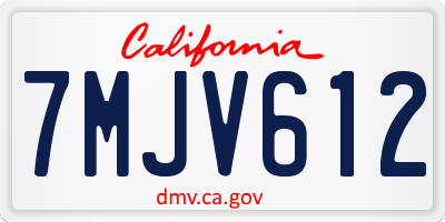 CA license plate 7MJV612