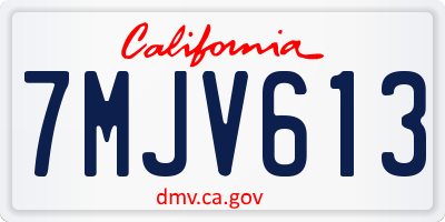 CA license plate 7MJV613