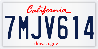 CA license plate 7MJV614