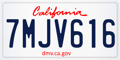 CA license plate 7MJV616