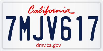 CA license plate 7MJV617