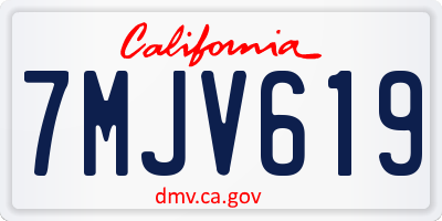 CA license plate 7MJV619