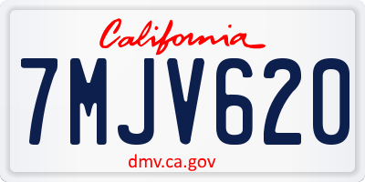CA license plate 7MJV620