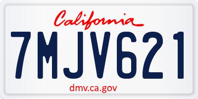 CA license plate 7MJV621