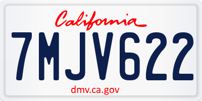 CA license plate 7MJV622