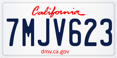 CA license plate 7MJV623