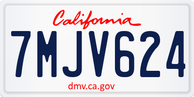 CA license plate 7MJV624