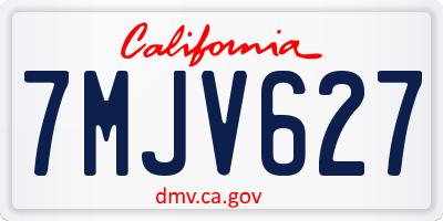 CA license plate 7MJV627