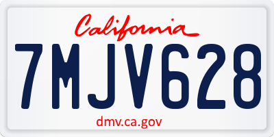 CA license plate 7MJV628