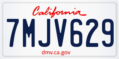 CA license plate 7MJV629