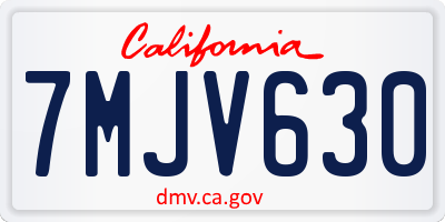 CA license plate 7MJV630