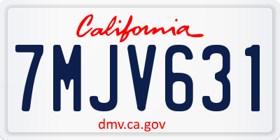 CA license plate 7MJV631